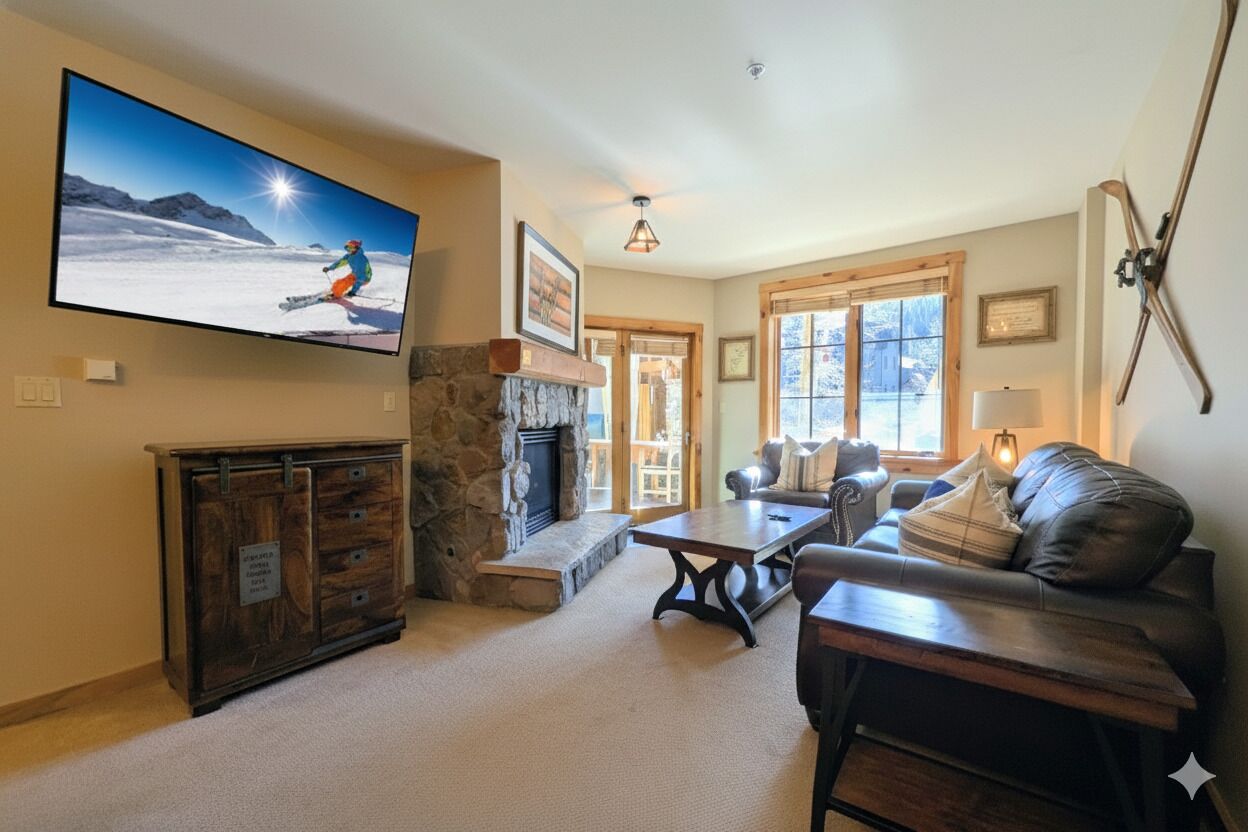 Smart TV, fireplace