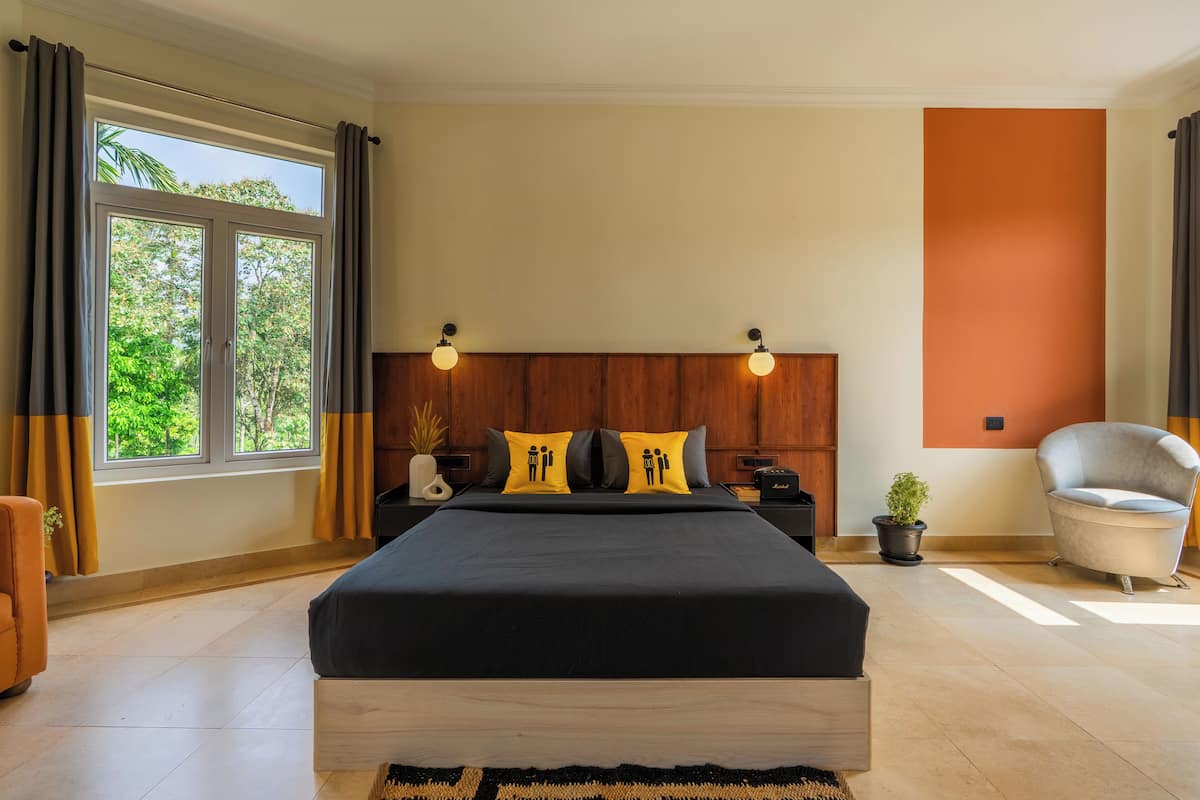 Deluxe Double Room with Balcony and Garden View | Κουρτίνες συσκότισης, δωρεάν Wi-Fi, κλινοσκεπάσματα 