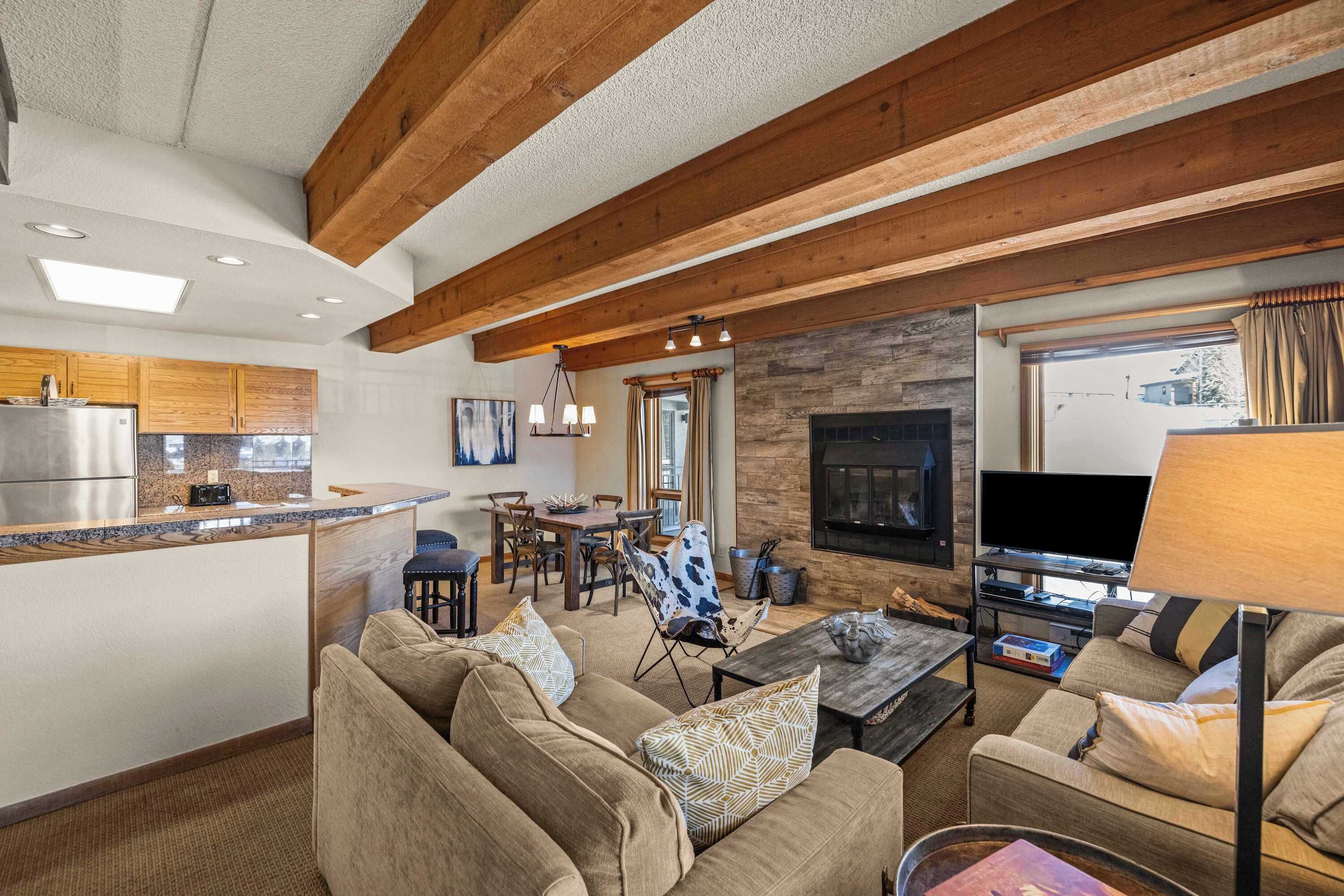 TV, fireplace, DVD player, offices