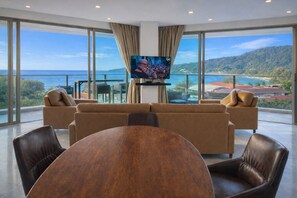 Condo, 2 Bedrooms, Balcony, City View | Living room | Books - Modern Condo With Full sea View, 4 min Walk to Kamala Beach (Kamala)