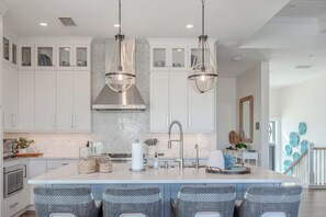 Fridge, microwave, oven, stovetop - 🌊Private Pool | Luxury Professionally Designed Home | Turtle Time🐢 (Fort Myers Beach)