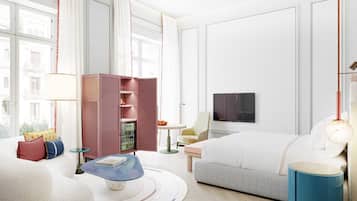Minibar, caja de seguridad en la habitación y escritorio