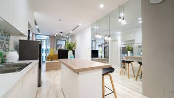 Business Apartment, Balcony, City View | Desk, laptop workspace, free WiFi