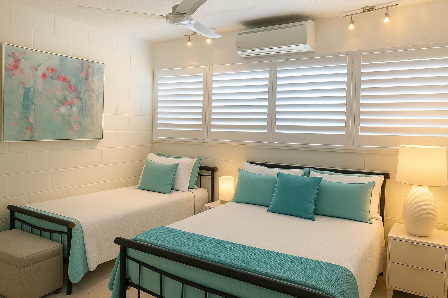 2 bedrooms, iron/ironing board, WiFi, bed sheets