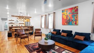 TV, fireplace, offices