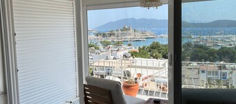 Triplex 2+1 Terraced House with Magnificent Sea and Bodrum Castle View in Bodrum