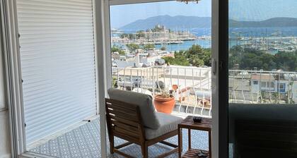 Triplex 2+1 Terraced House with Magnificent Sea and Bodrum Castle View in Bodrum