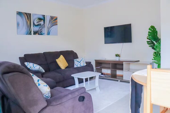 Living area - 2BR Elgon Hill Homes Stay in Elgon View Estate (mombasa)