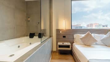 In-room safe, desk, laptop workspace, soundproofing