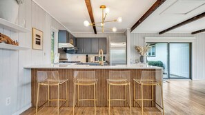 Microwave, oven, stovetop, coffee/tea maker - Chic Southampton Retreat with Heated Pool, Lush Gardens & Resort-Style... (Southampton)
