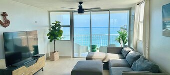 Ocean Front Isla Verde apt sleeps ten with pool and parking