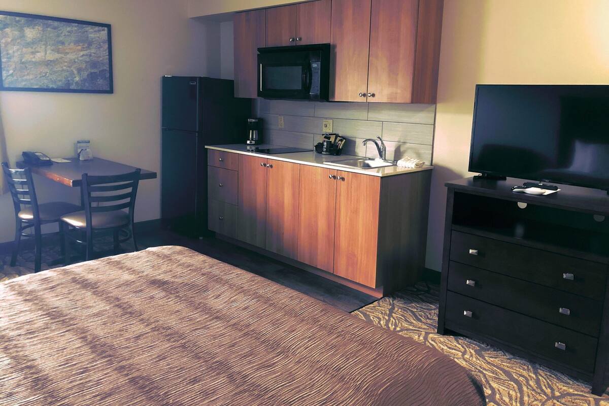 Studio, 1 King Bed, Kitchen | Desk, iron/ironing board, free WiFi