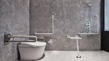 Phòng, 1 giường cỡ king, phù hợp cho người khuyết tật | Phòng tắm