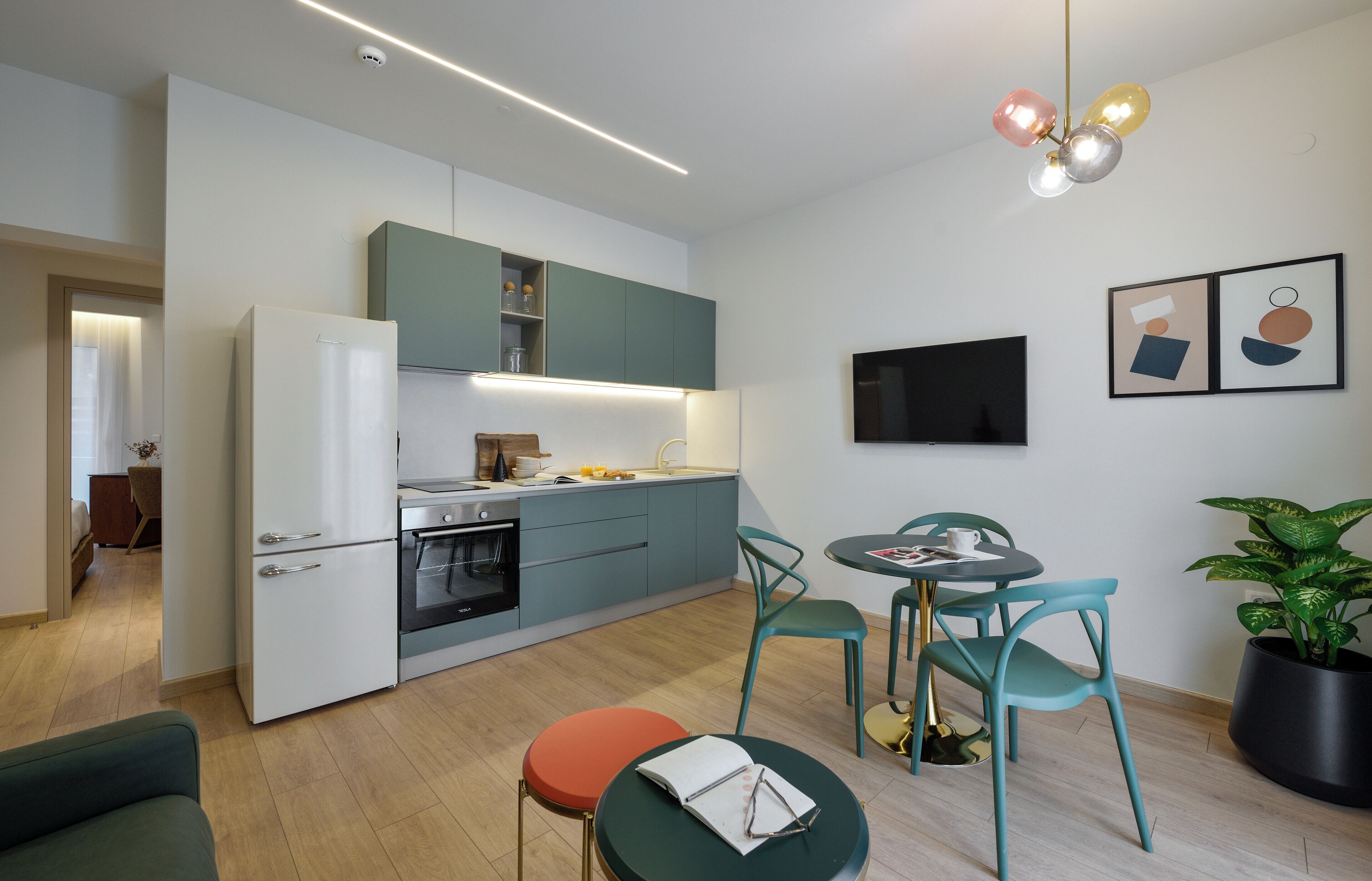 Superior Apartment Suite, Sea View | 起居区 | 打印机