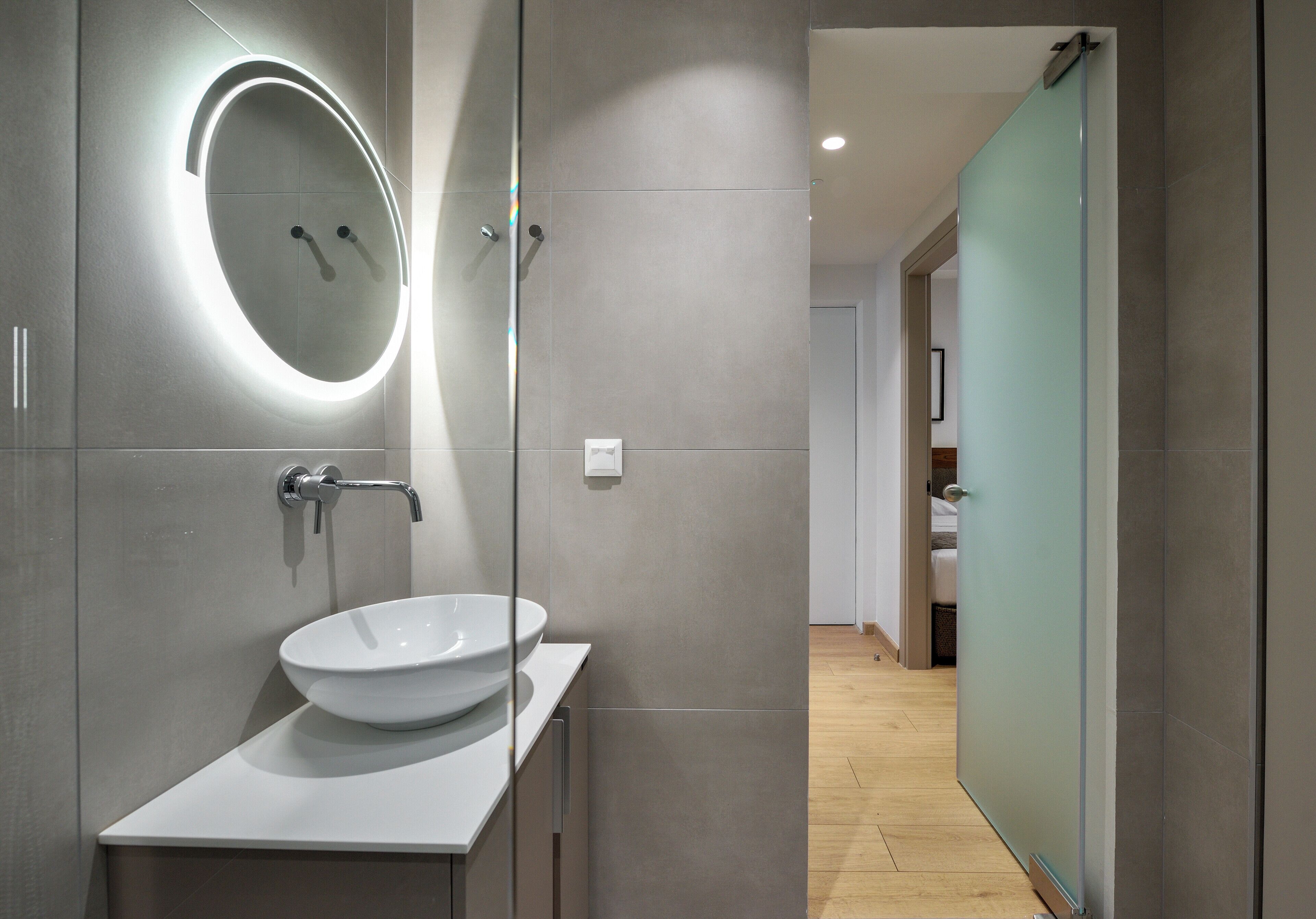 Superior Apartment Suite, Sea View | Bathroom | Shower, hair dryer, slippers, towels