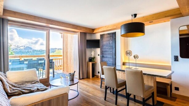 Living area - 4-star Apartment in Les Saisies - Sleeps 8 (Hauteluce)