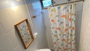 Shower, soap, toilet paper