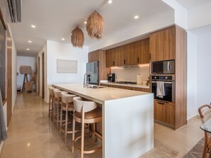 Private kitchen - New Beachfront 3BR/4BA – Bright with Ocean & Mountain Views, Near Downtown 803TN (Puerto Vallarta)