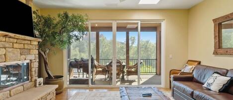 Télévision, cheminée