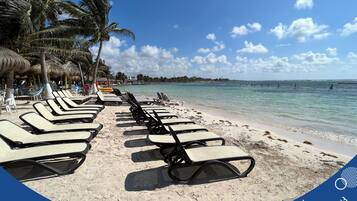 Private beach, white sand