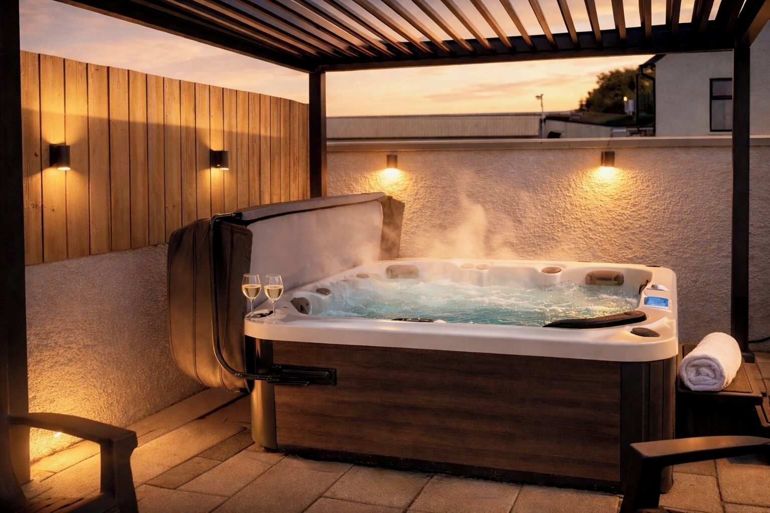 Outdoor spa tub