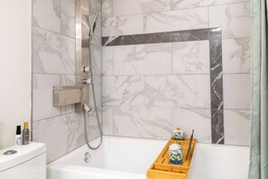 Hair dryer, towels, soap, shampoo - Private Patio + Community Pool - First-Floor Condo (Dallas)