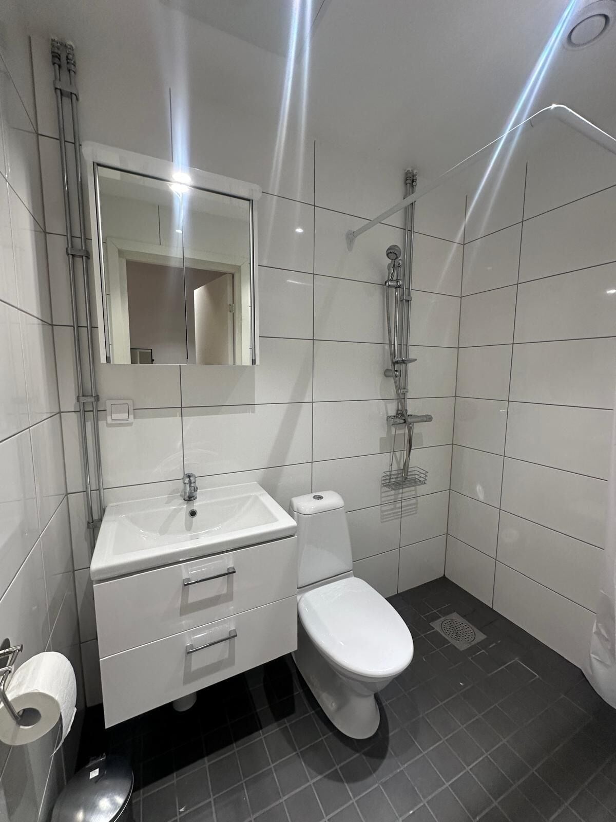 Standard Double Room | Bathroom | Shower, hair dryer, towels, soap
