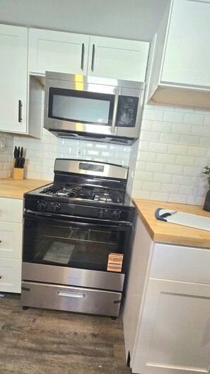 Microwave, oven, stovetop, dishwasher