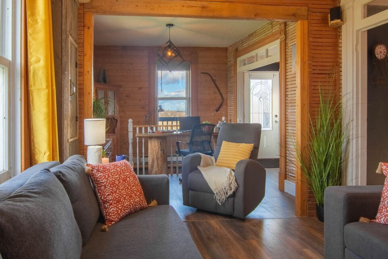 Smart TV, fireplace, video games, foosball