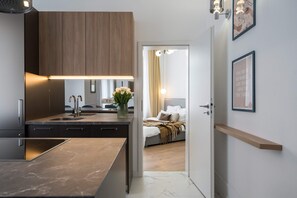 Comfort Condo, 2 Bedrooms, Non Smoking, Air conditioning | Living area | 49-inch Smart TV with cable channels, Netflix, streaming services - Contemporary Aparthotel 2BR Flats (Bucharest)