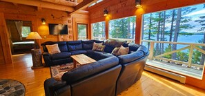 TV, fireplace, table football, ping pong