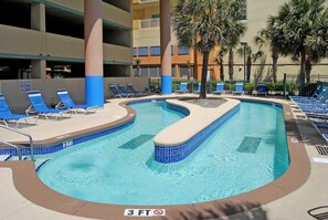 Pool - 3BR/3BA Oceanfront • Pool & Lazy River • Steps to Main Street (North Myrtle Beach)