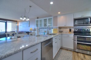 Fridge, microwave, oven, stovetop - 3BR/3BA Oceanfront • Pool & Lazy River • Steps to Main Street (North Myrtle Beach)