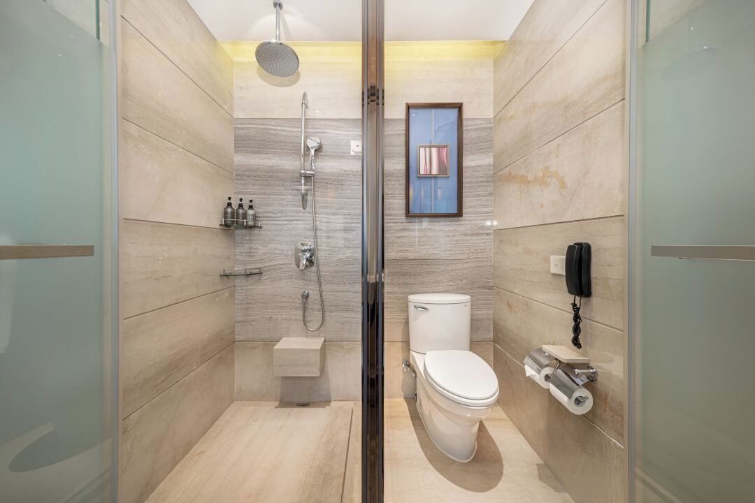 Superior-Zimmer, eigenes Bad, Stadtblick | Badezimmer