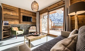 Living area - Apartment in Plan du Moulin Ski-in/ski-out (Saint-Sorlin-d'Arves)