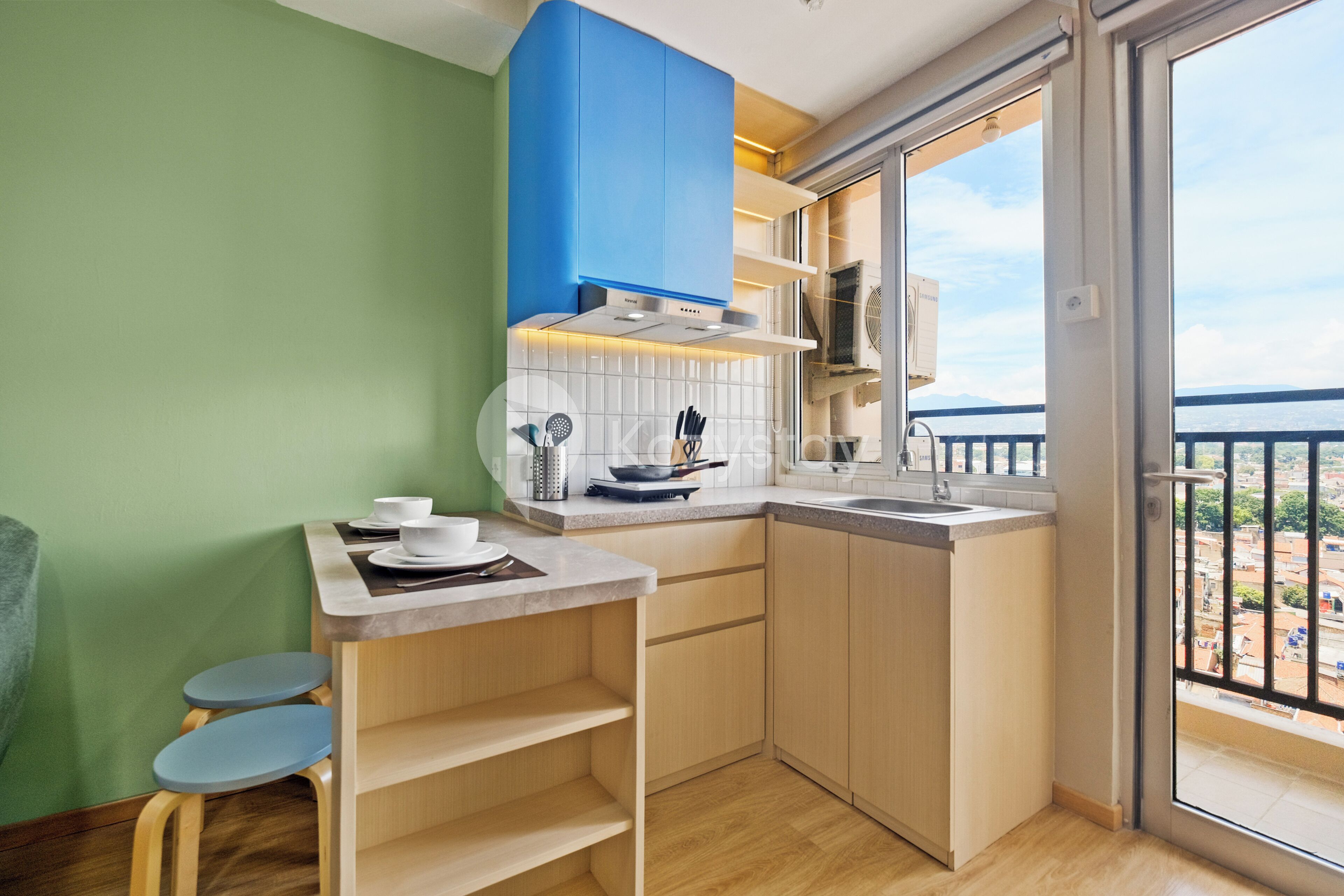 公寓, 2 间卧室, 城市景观 | 私人厨房 | 大冰箱、微波炉、炉灶、电饭煲