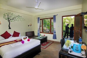 Deluxe Double or Twin Room, Garden View | Desk, laptop workspace, iron/ironing board, free WiFi