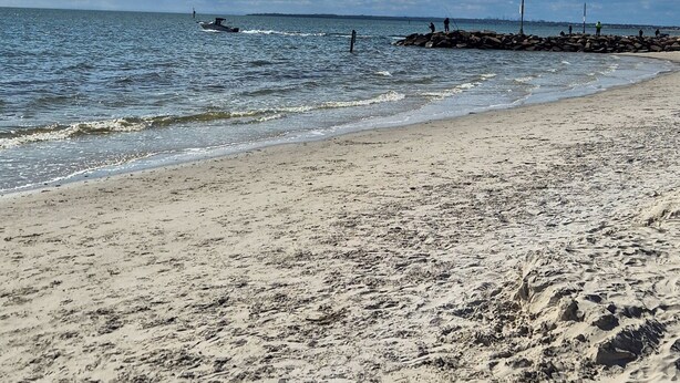 A beach with a rocky breakwater, calm sea, and clear sky. - Casa Mar - Beachside Bliss.
Sun, sand and family fun All in one place. (Carrum)