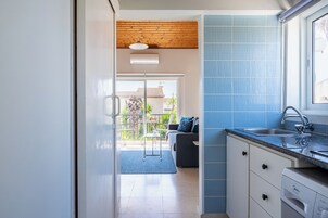 Apartment, 1 Double Bed with Sofa bed, Balcony, City View | Private kitchenette | Full-size fridge, microwave, stovetop, espresso maker