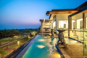 Outdoor pool - Tranquil Luxury Stay with Rice-Field & Ocean Views, Private Pool+Bar, Chef & BBQ (Bali)
