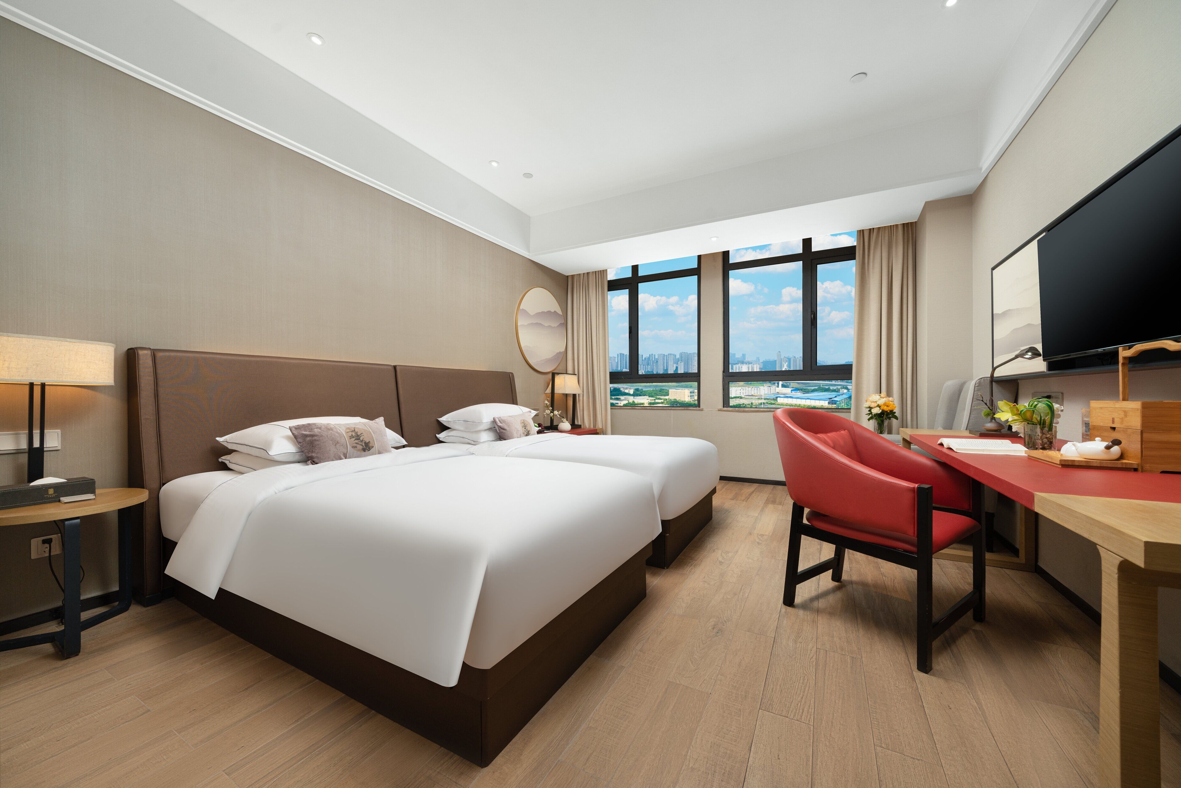 Luxury Double Room, Housekeeping, City View | Desk, laptop workspace, free WiFi