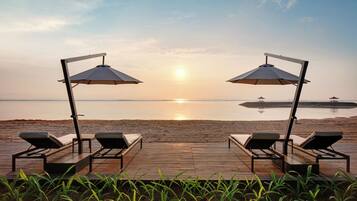 On the beach, white sand, beach bar