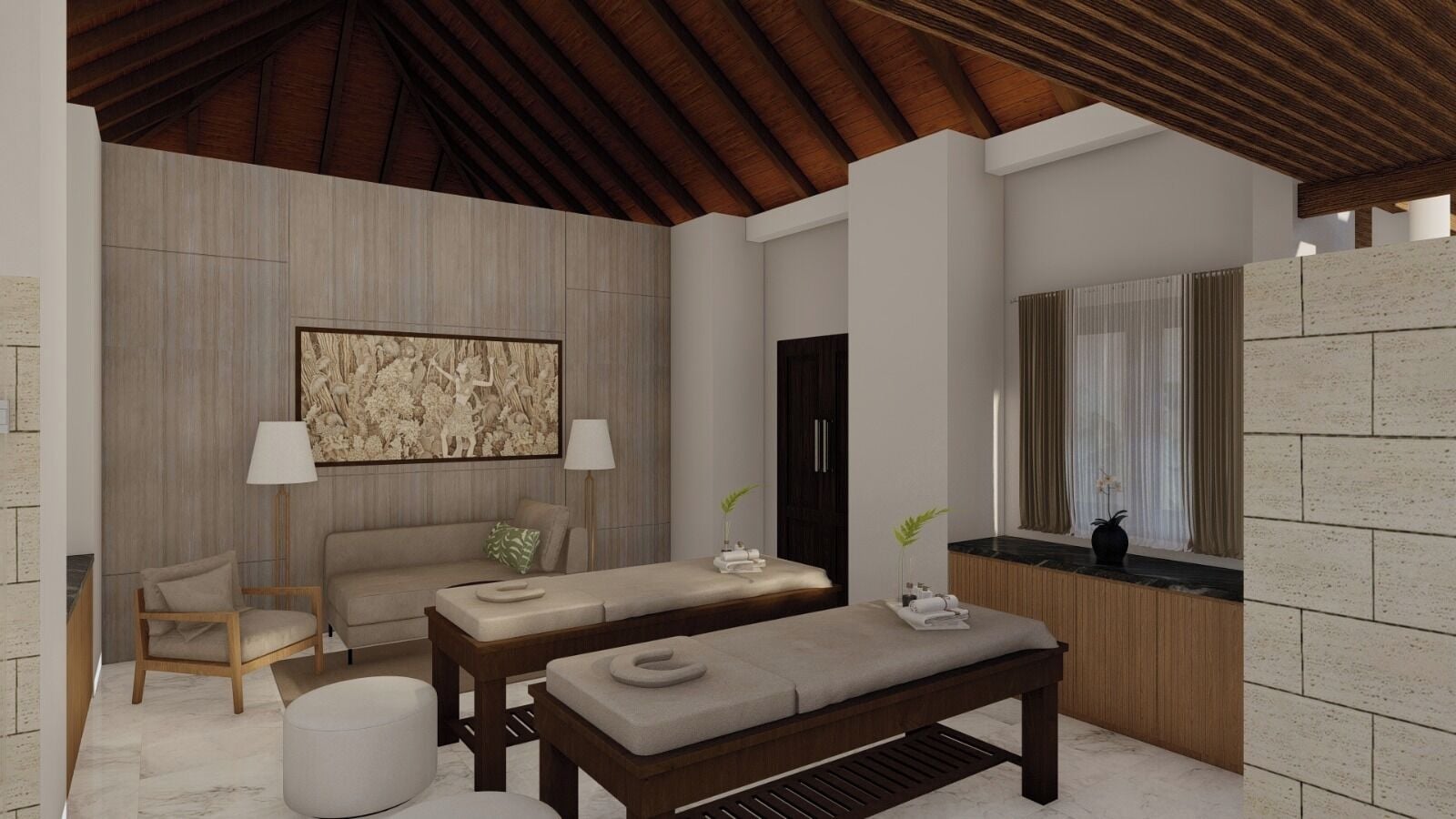 Ruang perawatan pasangan dan pijat