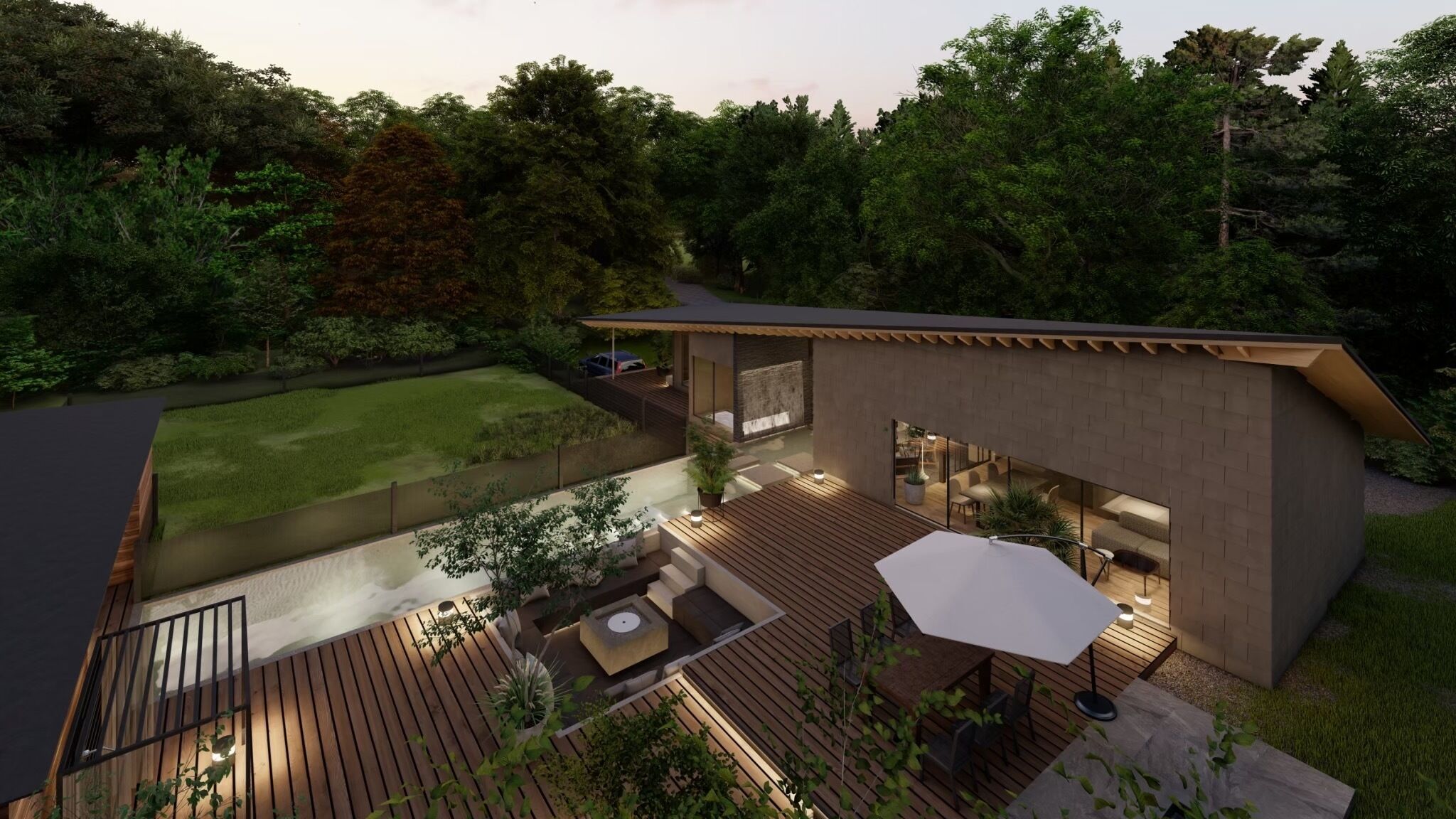 屋外ダイニングエリア