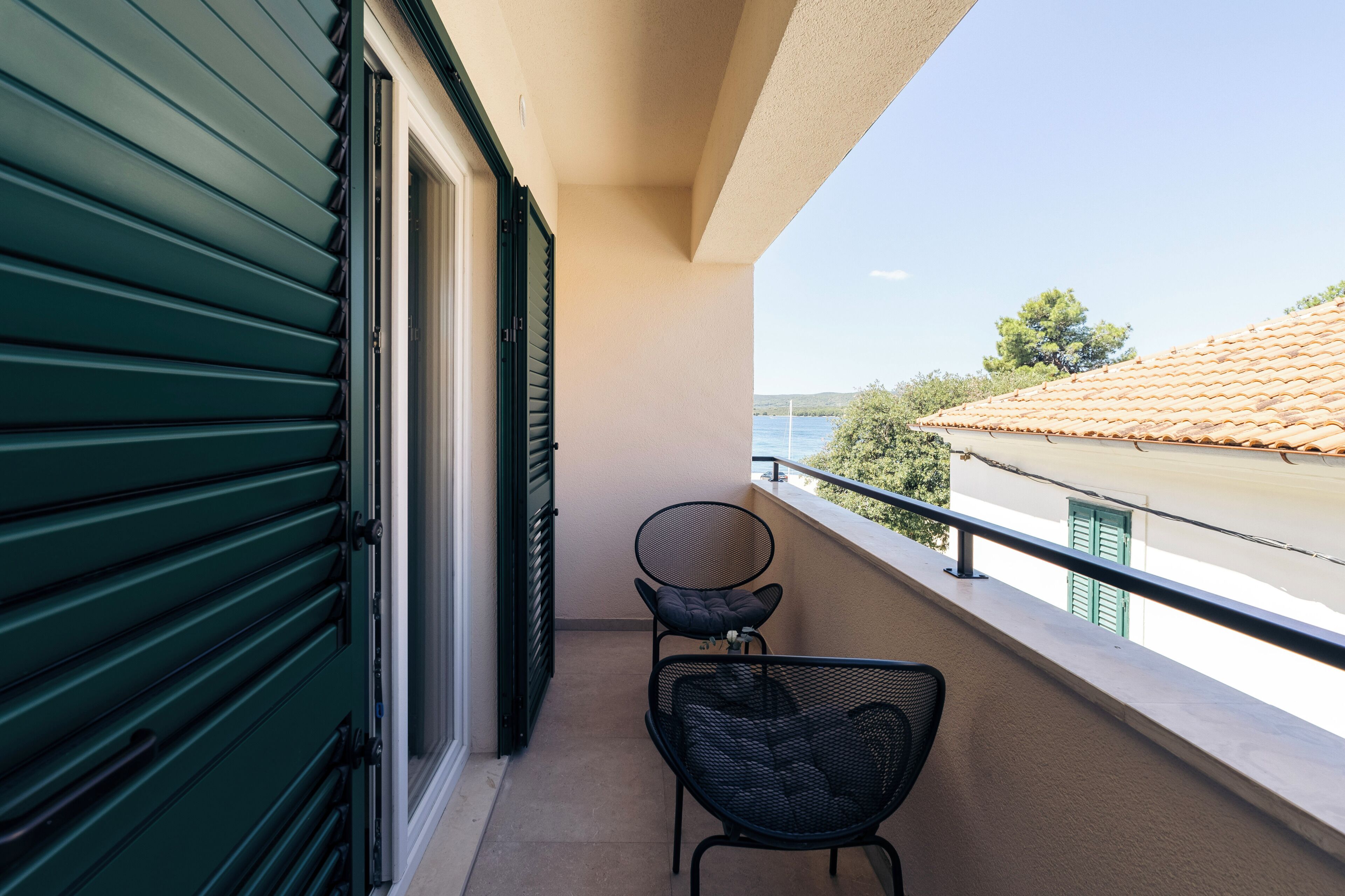 Habitación Deluxe doble, balcón, vistas al mar | Terraza o patio