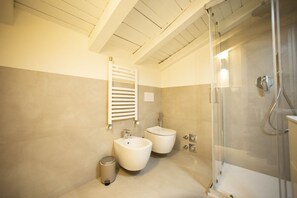 Shower, bidet, toilet paper - Gorgeous penthouse in the historic center (Bologna)