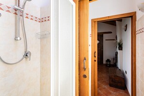 Shower, hair dryer, towels - Studio 'Sous Les Étoiles' with Mountain View and Balcony (Verrayes)
