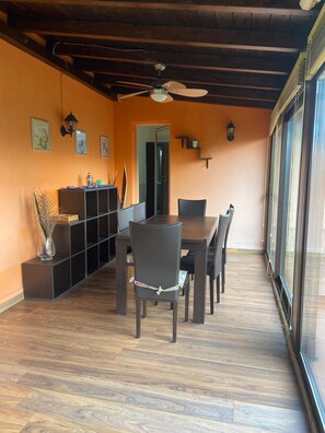 Dining - Frank's House, a villa surrounded by greenery with a private pool (Piana Calzata)