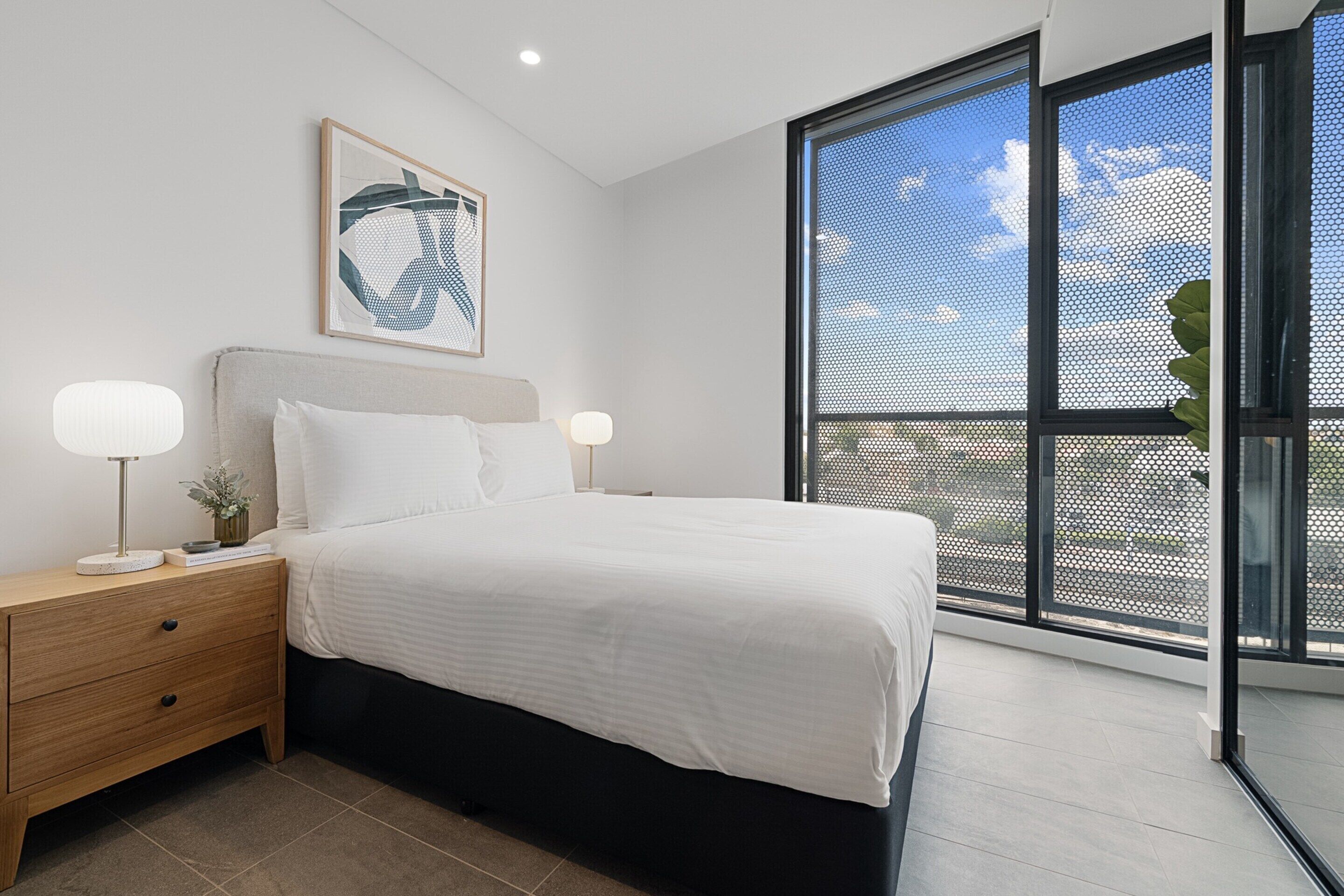 1 غرفة نوم وملاءات أسرّة