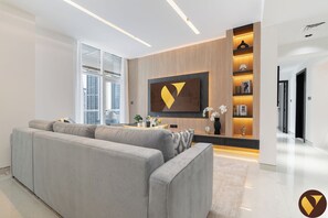 Luxury Apartment, Balcony, Marina View | Living area - Vogue Dorra Bay near JBR Beach Ain Dubai (Dubai)